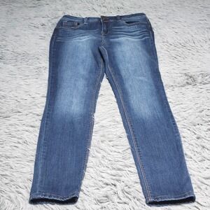 1822 Denim Jeans Womens Size 12 Medium Wash Skinny Ankle Straight Leg‎ Mid Rise